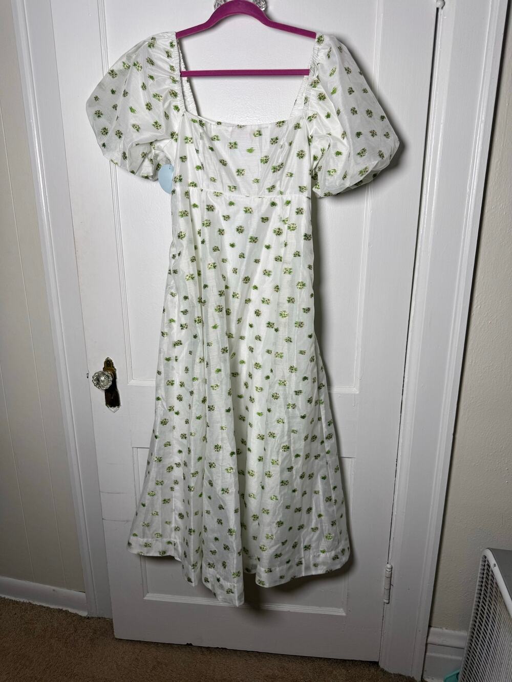 Hill House Home Collector’s Edition Dress S Green Floral Puff Sleeve Cottagecore